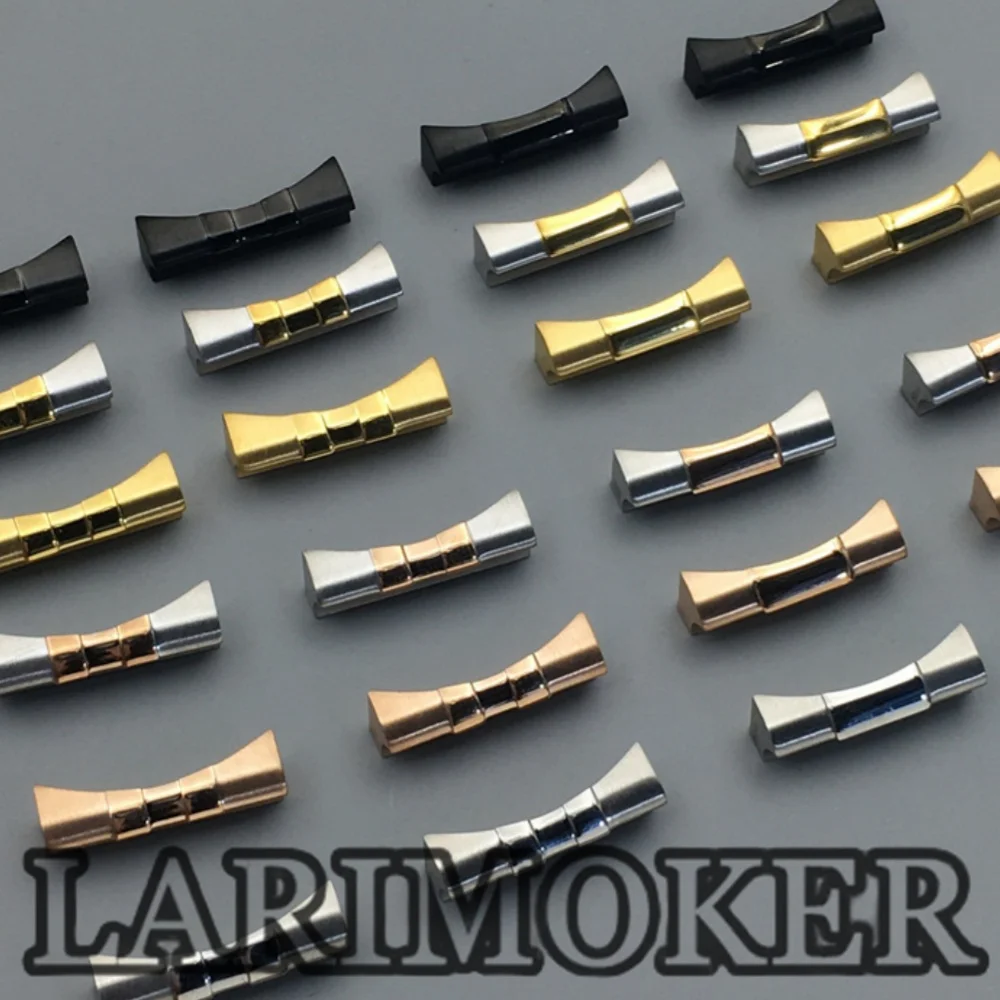 LARIMOKER 20 مللي متر وصلة نهاية منحنية من الفولاذ المقاوم للصدأ وصلة نهاية فقط لساعة الغوص حزام ساعة مطاطي من الجلد اتصال سلس