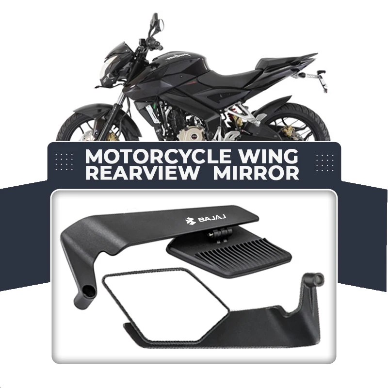 Espejo retrovisor de motocicleta con ala de viento plegable antivaho y antideslumbrante para Bajaj Dominar 400 Dominar250 Pulsar Touring200 Pulsar