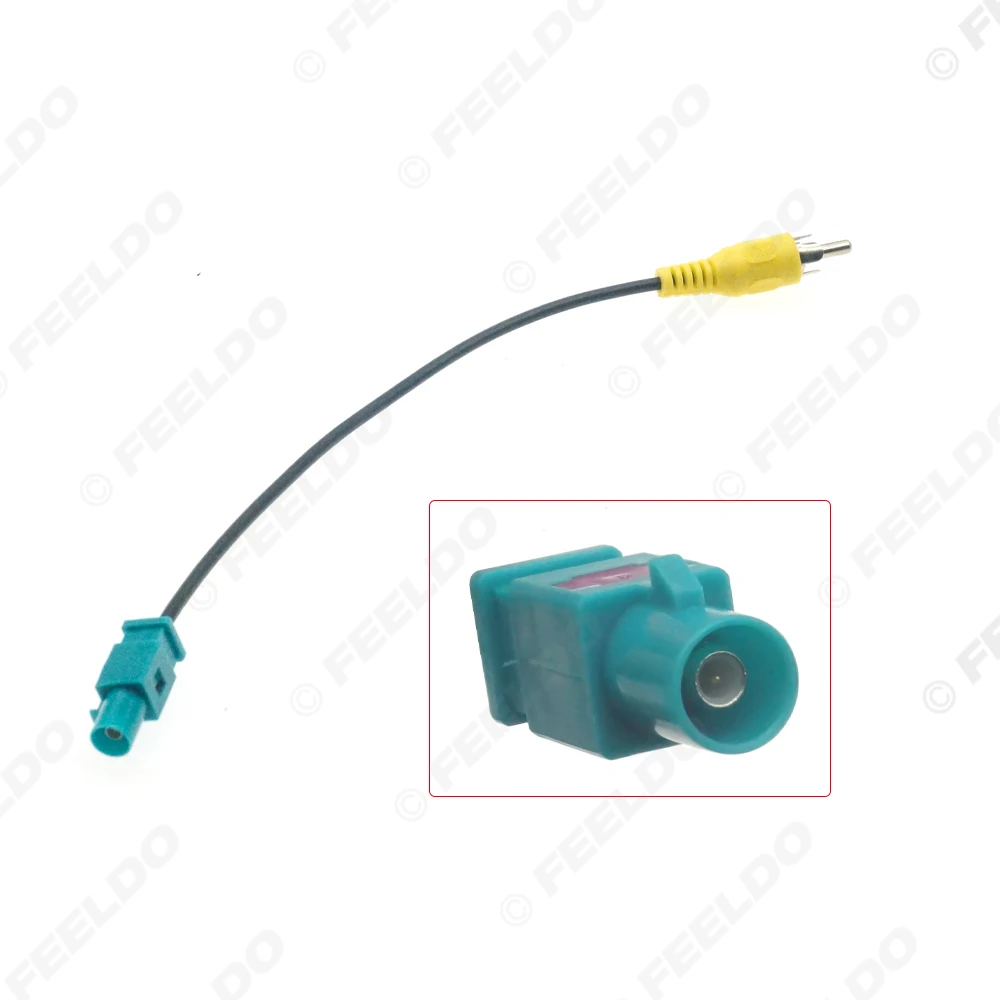 FEELDO Male Fakra To RCA Camera Retention Cable For Mercedes/Land Rover/Porsche/Ford Installation