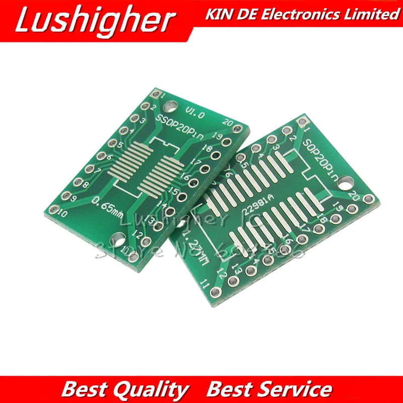 10PCS SOP20 TSSOP20 SSOP20 Zu DIP20 PCB Transfer Board DIP Pin Board Pitch Adapter