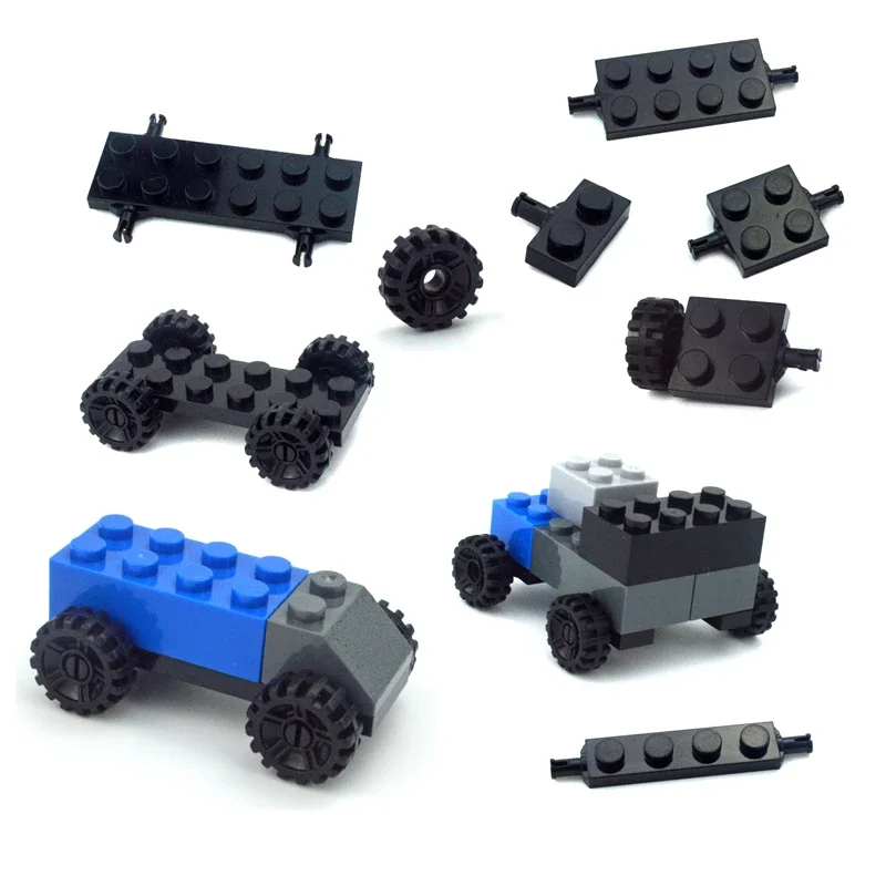 Décennie s de construction de voiture de course MOC, compatible avec toutes les marques, accessoires high-tech, ville, blocs classiques, arbre de roue, pièces en briques