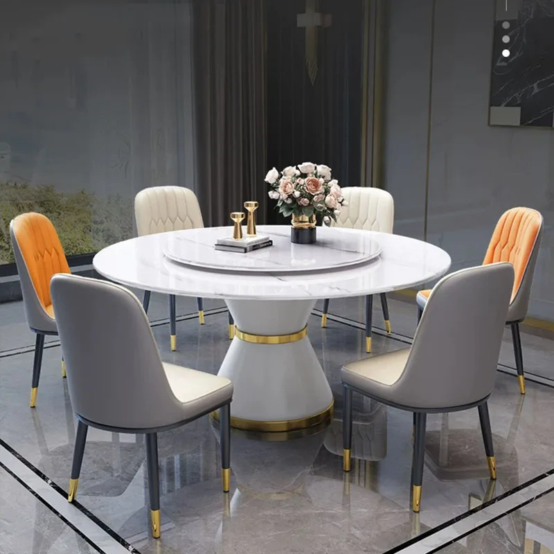 Center Round Dining Table Luxury Designer Living Room Nordic Dining Table Lounge Writing Mesas De Jantar Commercial Furniture