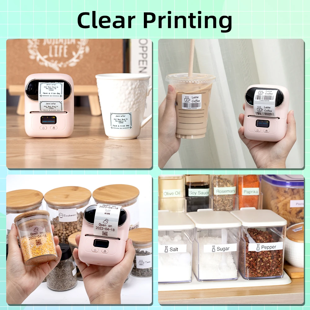 Phomemo M110 Thermal Adhesive Paper White Paper 40x30mm 40x60mm Thermal Labels Printer Paper Clear Printing BPA Free 5-10 Rolls