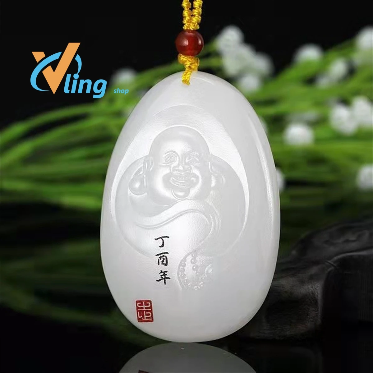 

Wholesale Xinjiang Afghanistan White Jade Big Belly Laughing Buddha Pendant Men's and Women's Maitreya Buddha Pendant Pendant