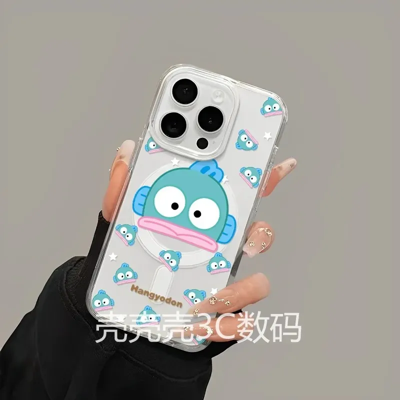 Grappige Cartoon Kero Kero Keroppis Magnetische Telefoon Case voor Samsung Galaxy S25 S24 S23 S22 S21 S20 FE Rand Plus Ultra 5G Clear TPU