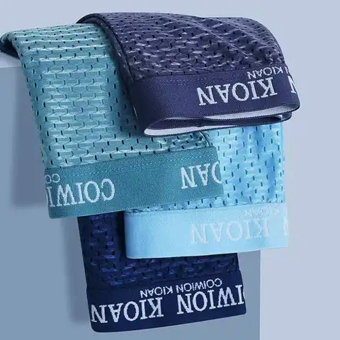 4pcs 남자 복서 반바지 속옷 얼음 실크 메쉬 남성 속옷 멋진 통기성 섹시 슬림 팬티 U 볼록 란제리