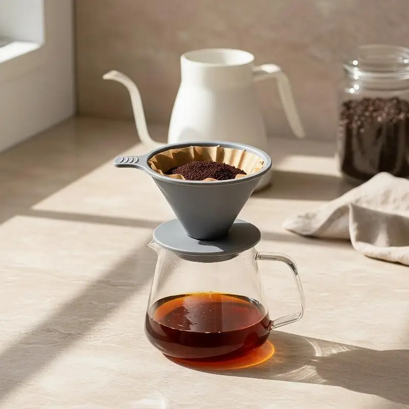 Reusable Silicone Coffee Dripper Filter BPA Free Lightweight Compact for Road Trip Outdoor Coffee Brew Daily Use