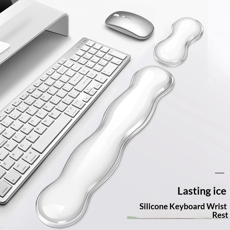Silicone Wrist Guard Mouse Pad Anti Slip and Fatigue Reducing Soft and Gradually Cool All-in-one Office Mouse Pad Wrist Guard