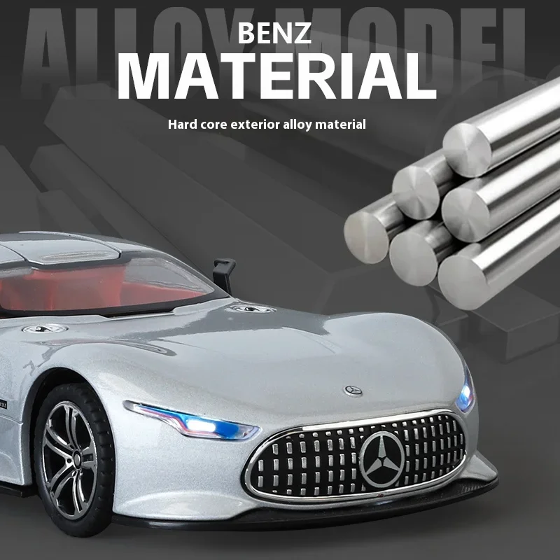 1:24 Mercedes Benz AMG Vision GT New Concept Sport Car Alloy Metal Diecast Car Model Sound & Light Collect Hobby Decoration Gift