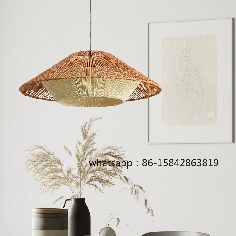 Retro creative hemp rope rattan art B & B lamps Japanese-style wabi sandy wind rattan dining table lamp simple inn living room