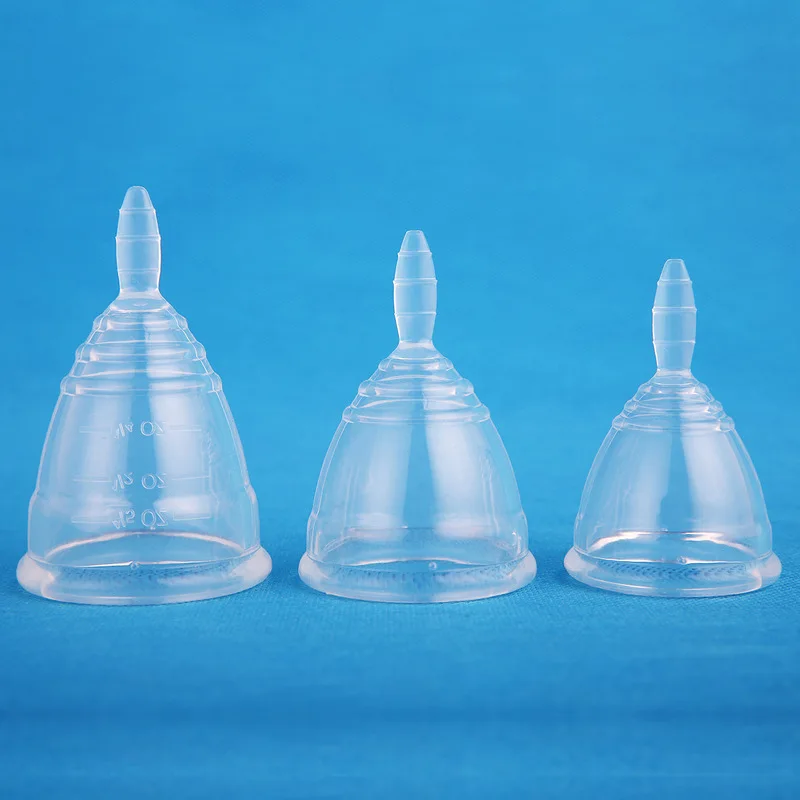 Transparent Menstrual Cup Medical Silicone Leak-proof Lady Women Menstrual Period Cup with Storage Case Aplicador Copa Menstrual