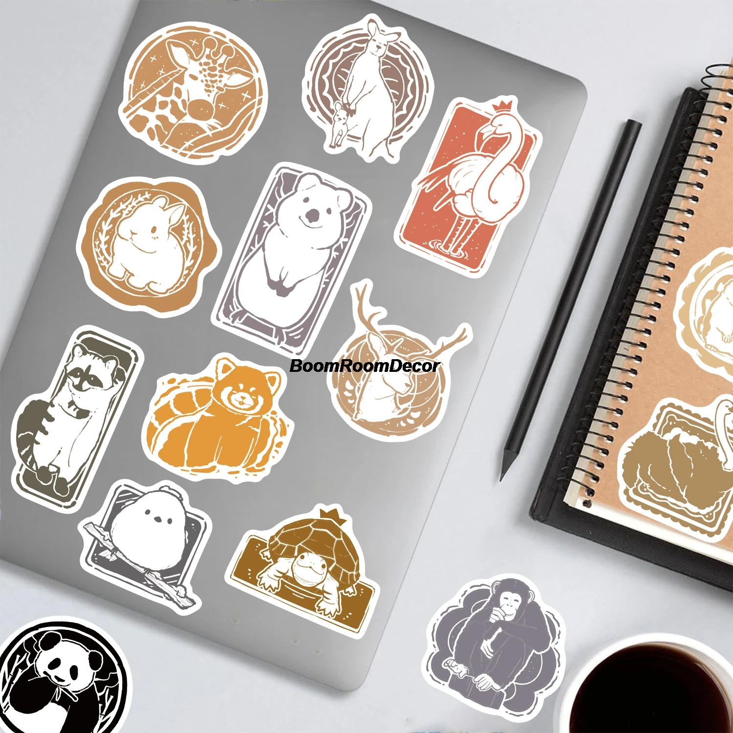 50PCS Small Animal Postmark Sticker Nostalgia Home Living Suitcase Guitar Stationery Skateboard Scrapbooking Phone Stickers