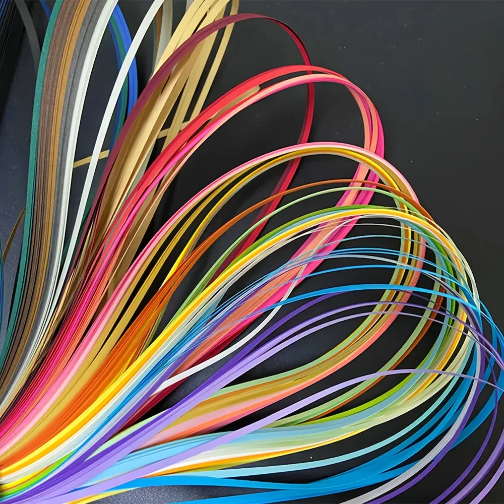 36 colors of paper strips set for handcraft art and creative projects, colorful rainbow strips