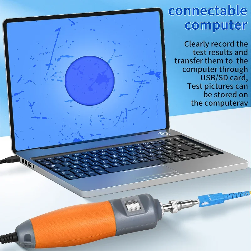 COMPTYCO AUA-600 Glasvezelreiniger 400X Glasvezelmicroscoop 5-inch HD Touchscreen Inspectiesonde Fiber End Face Detector