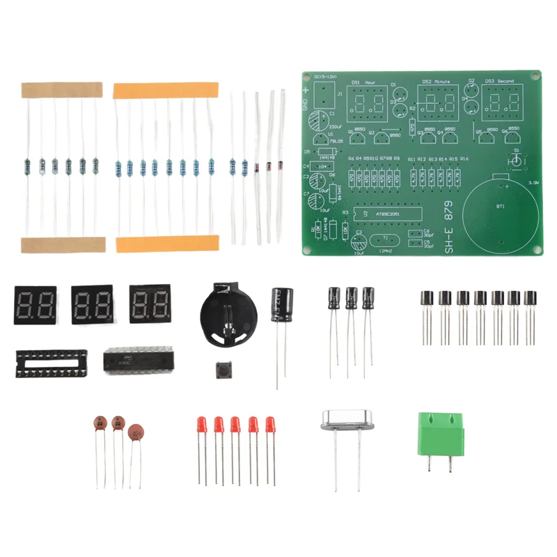 AT89C2051 Arduino Flux용 6 디지털 LED 디스플레이 전자 시계 DIY 키트 수신기