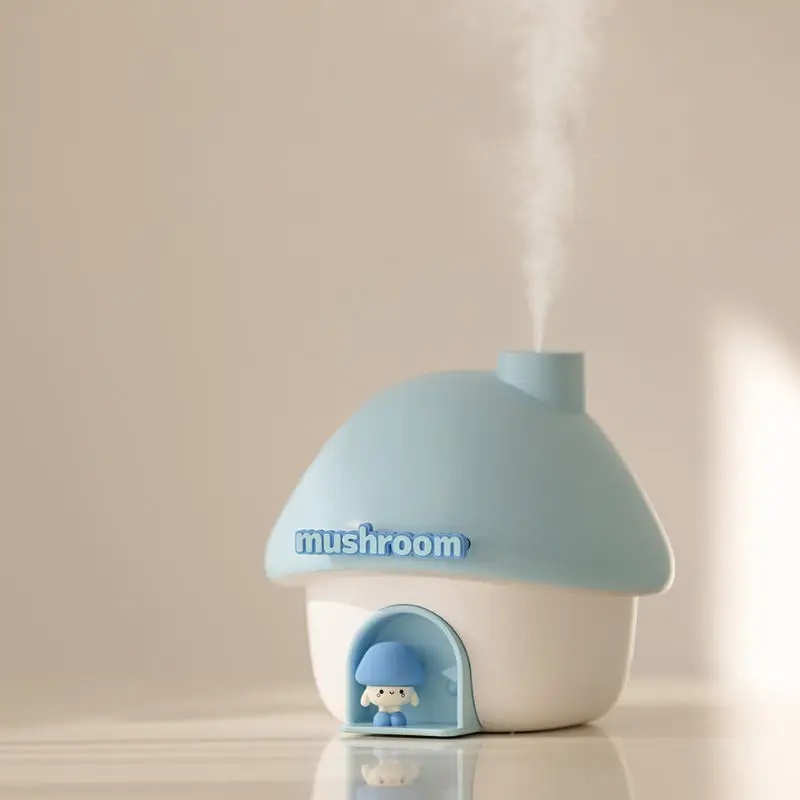 Mushroom House 7-Color Atmosphere Light Aromatherapy Diffuser 300ml Portable Cute Gift Wireless USB Air Mini Humidifier