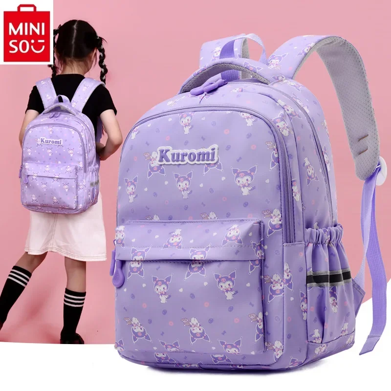 

MINISO 2024 new lightweight spine protection large capacity backpack for students, lightweight and fresh storage backpack