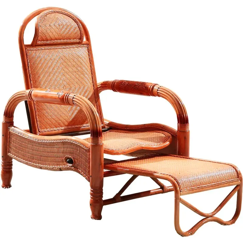 

Natural rattan multi-functional folding chair, simple casual lunch break, lazy and carefree furniture rattan chair