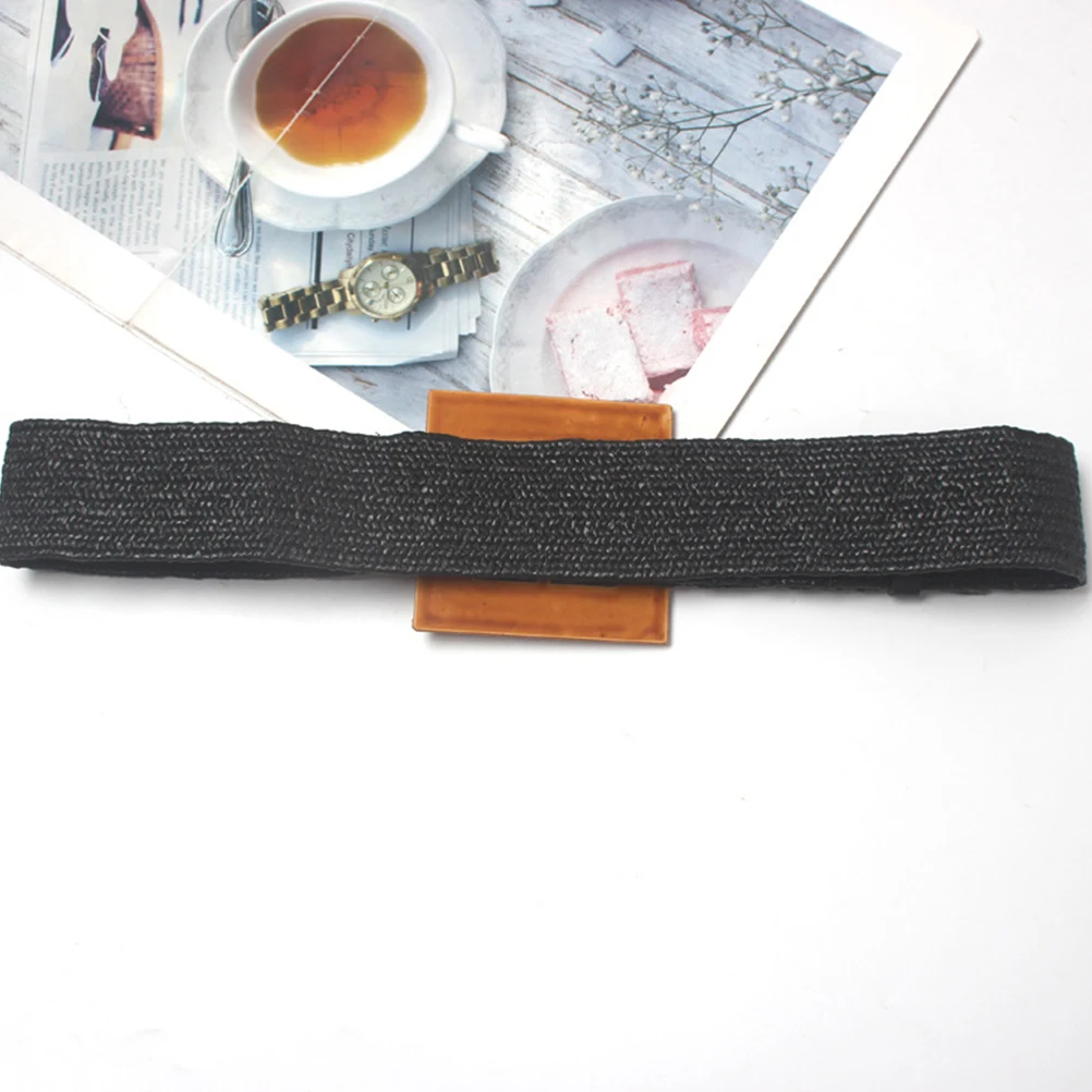 

Women Waist Fashion Retro Wide Elastic Black for Jeans Trousers Dresses Adjustable Size Decorative Belt Ladies Belt