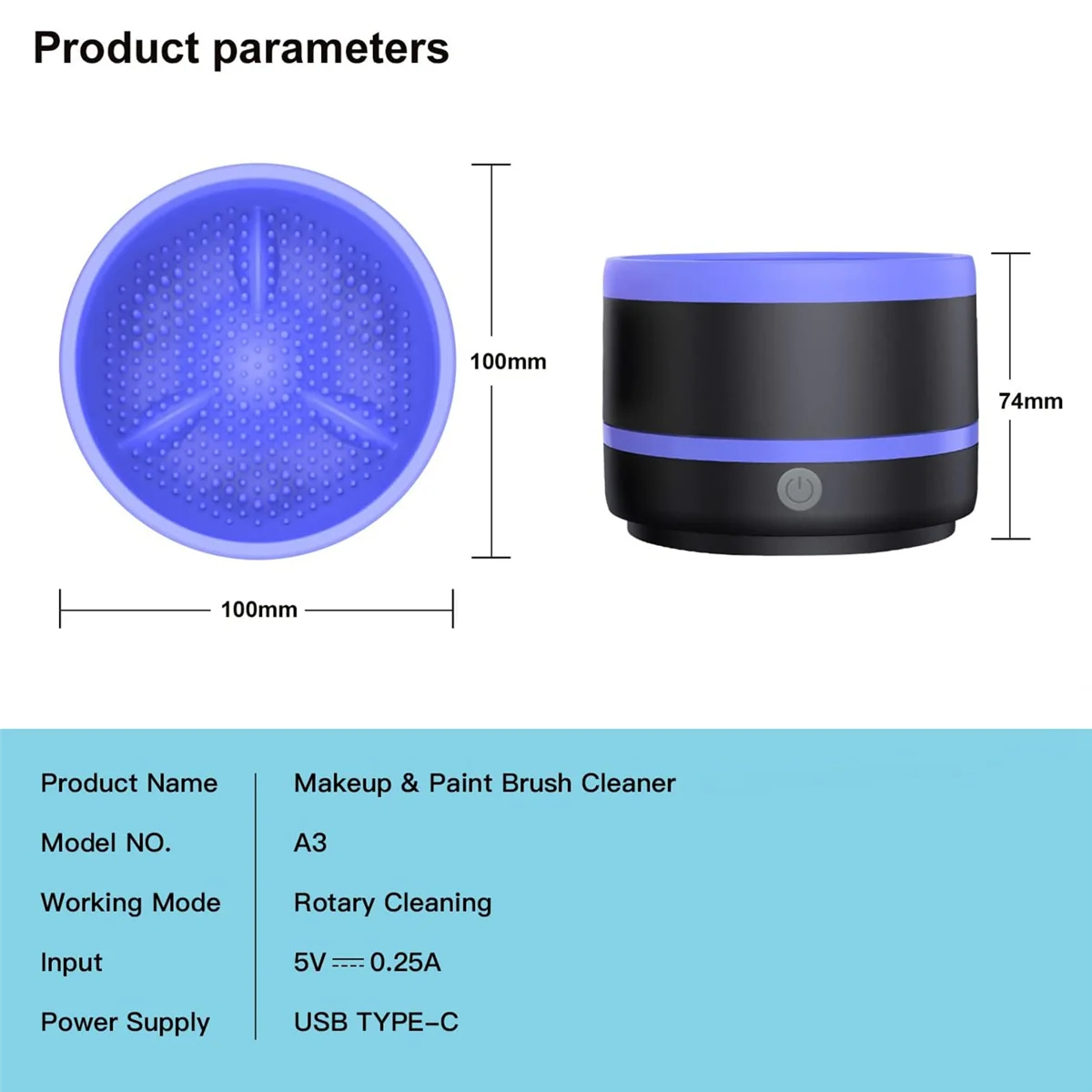 Limpiador eléctrico del cepillo de pintura del cepillo del maquillaje, taza eléctrica del enjuague del limpiador del cepillo de pintura,