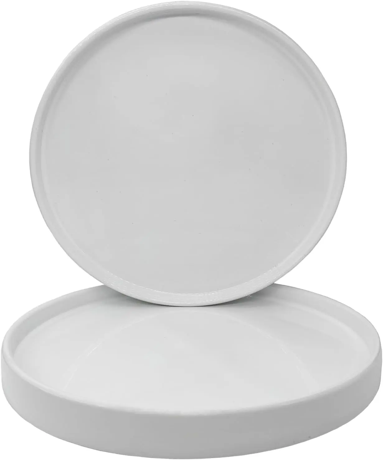 

2-Pack Ceramic Plant Saucers, 6.4-Inch White Tray for 4-13 Inch Pots, Durable Drainage Base Indoor Outdoor