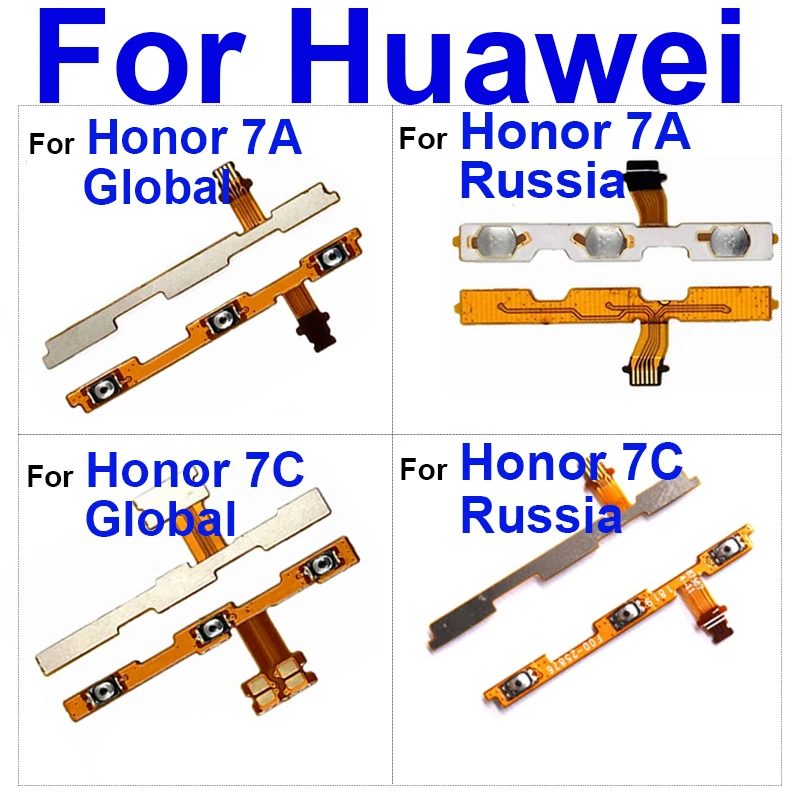 Power Voulme Flex Cable For Huawei Honor 7A 7A Pro 7C 7C Pro 7X 7S 7i Volume On Off Power Side Buttons Flex Ribbon Cable