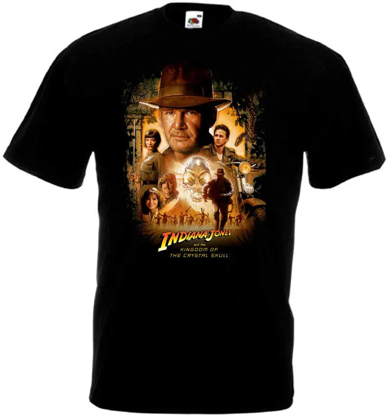 Indiana Jones T shirt black movie poster all sizes S-5XL