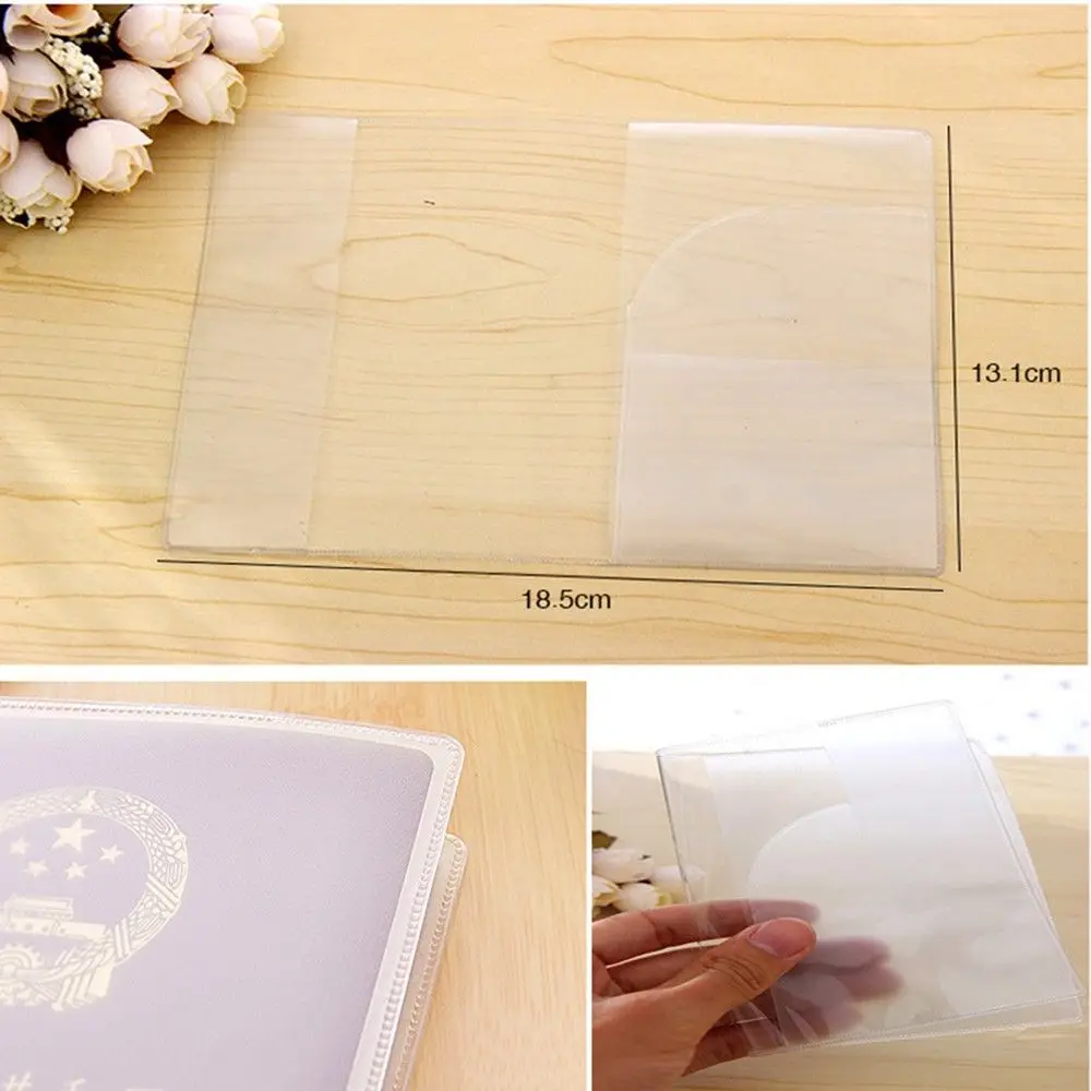 PVC ใหม่กันน้ํากระเป๋าเดินทาง CLEAR Passport Case ผู้ถือโปร่งใส ID Card กรณีป้องกัน