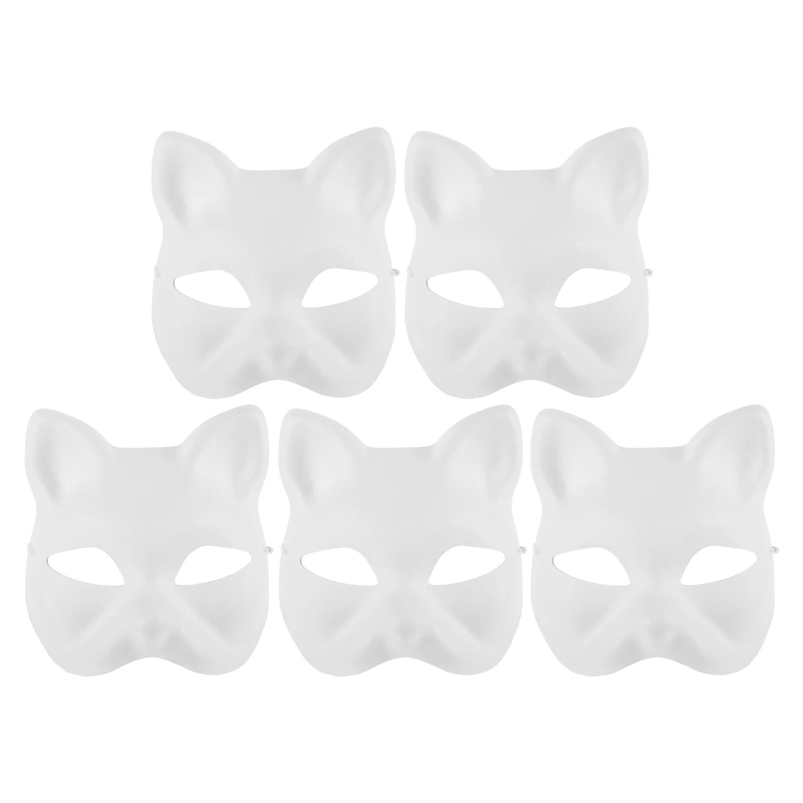 

5 Pcs Cat Face Mask Party Masquerade Masks DIY Paintable Amsk Bunny Toy Eco-friendly