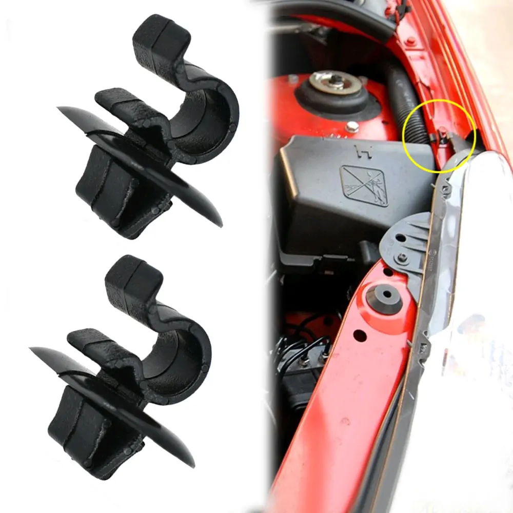 

2x Auto Hood Stay Clamp Holder Buckle Car Bonnet Rod Support Prop Clip for Citroen C2 C3 C4 C5 AX Berlingo B9 Eurovans Evasion