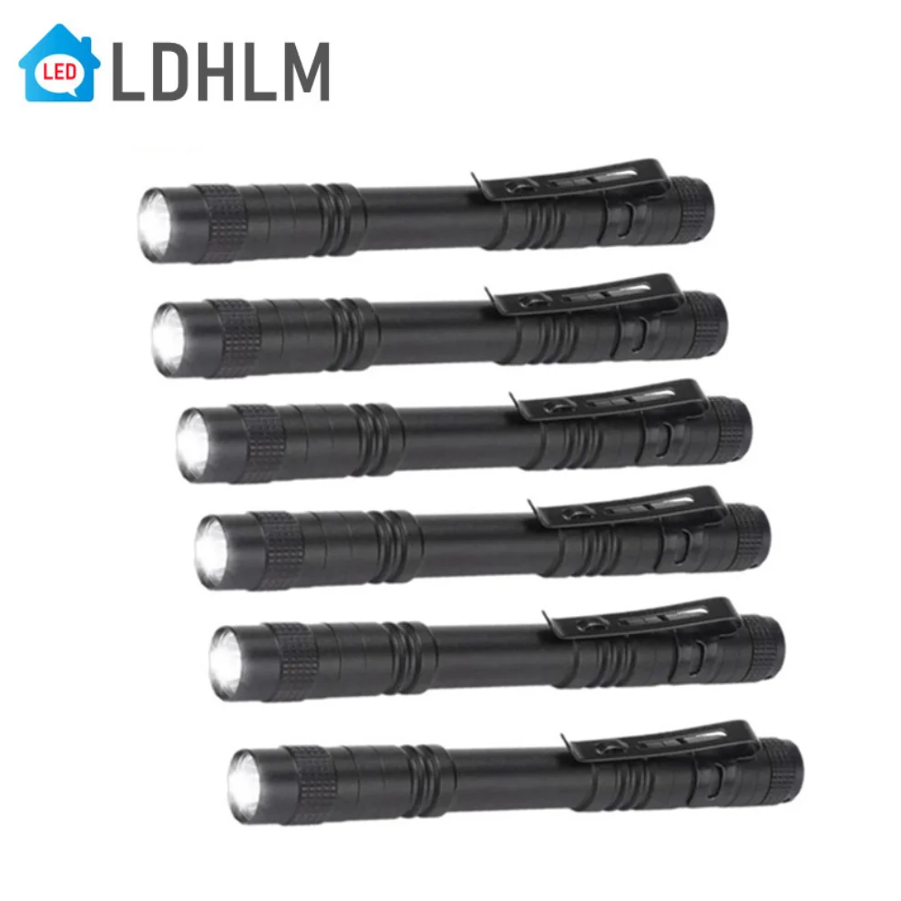 10pcs Mini Portable LED Flashlight Pocket Ultra Bright High Lumens Handheld Pen Light Torch for Camping Outdoor Emergency