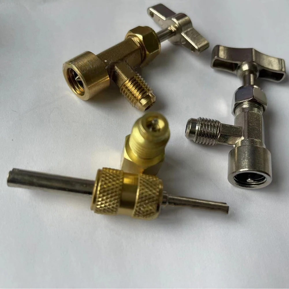 Single Puncture Installation R134A Can Tap Kit Brass Construction Controlled Gas Transfer Easy Installation AC Maintenance