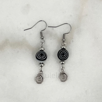 Y2k gorgeous  alt grunge swirl acubi style trendy cyber fashion 2000s gift alternative handmade fairy swan dangle drop earrings