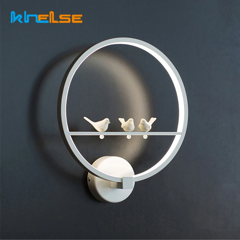 Dia30cm Modern LED Wall Lamps Art Angel Bird Creative Wall Light for Living Room Bedroom Bedside Lighting Bracket Sconce Fixture