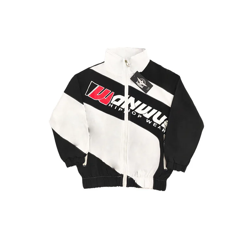 Kinder Hip Hop Hoher Kragen Kontrast Bomber Jacke Sport Hosen Jungen Street Dance Mantel Streetwear Mädchen Jazz Schuluniform
