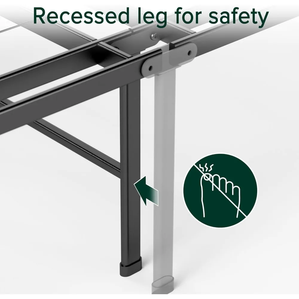 Base de colchão resistente ZINUS SmartBase, estrutura de cama de plataforma de metal de 16 polegadas, sem necessidade de molas, estrutura de aço resistente, Unde
