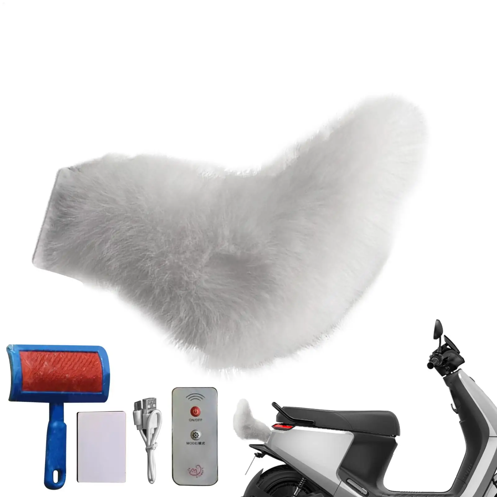 Motorbike Animal Tail Remote Control Plush Gadget Adjustable Swing Scooter Tail For Women Female Rider Anime Costume Outdoor