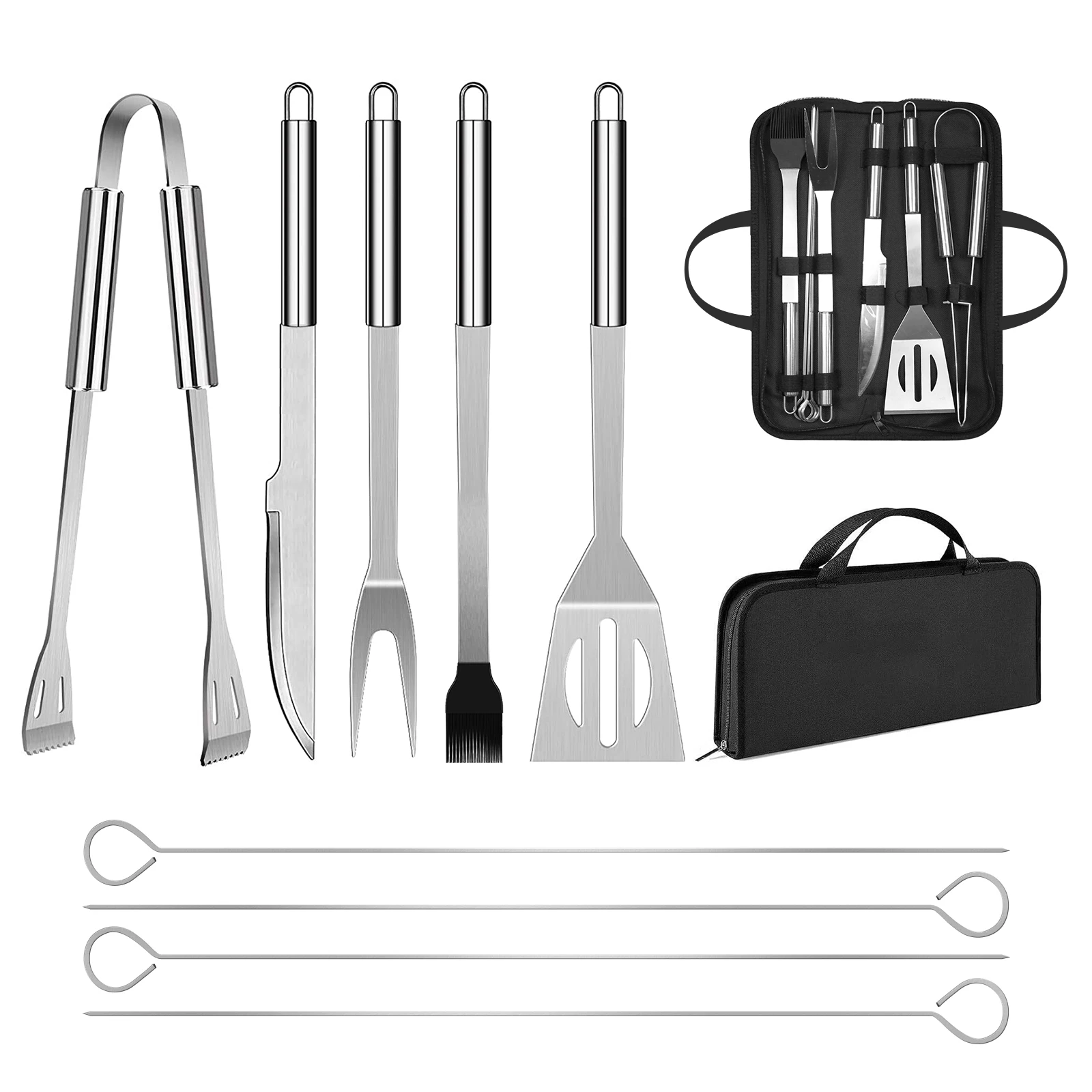 New stainless steel grill set nine-piece barbecue combination tool Outdoor BBQ grill set Grill set