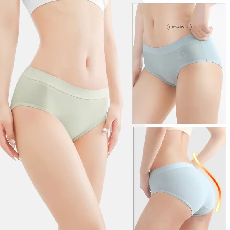 3Pcs/Set Cotton Sports Underwear Women Sexy Seamless Panties Low-Waist Solid Briefs Female High Stretch Breathable Soft Lingerie