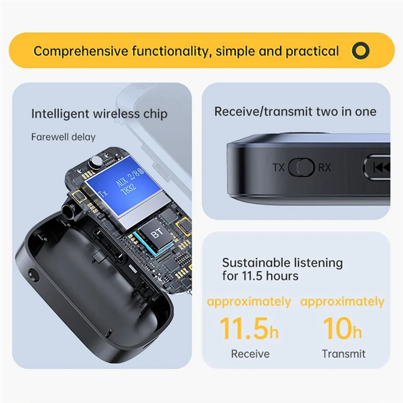 

Stylish-Bluetooth Multi-Function Audio Adapter Wireless Adapter Stereo Music 3.5Mm AUX Lossless Music Wireless Adapter