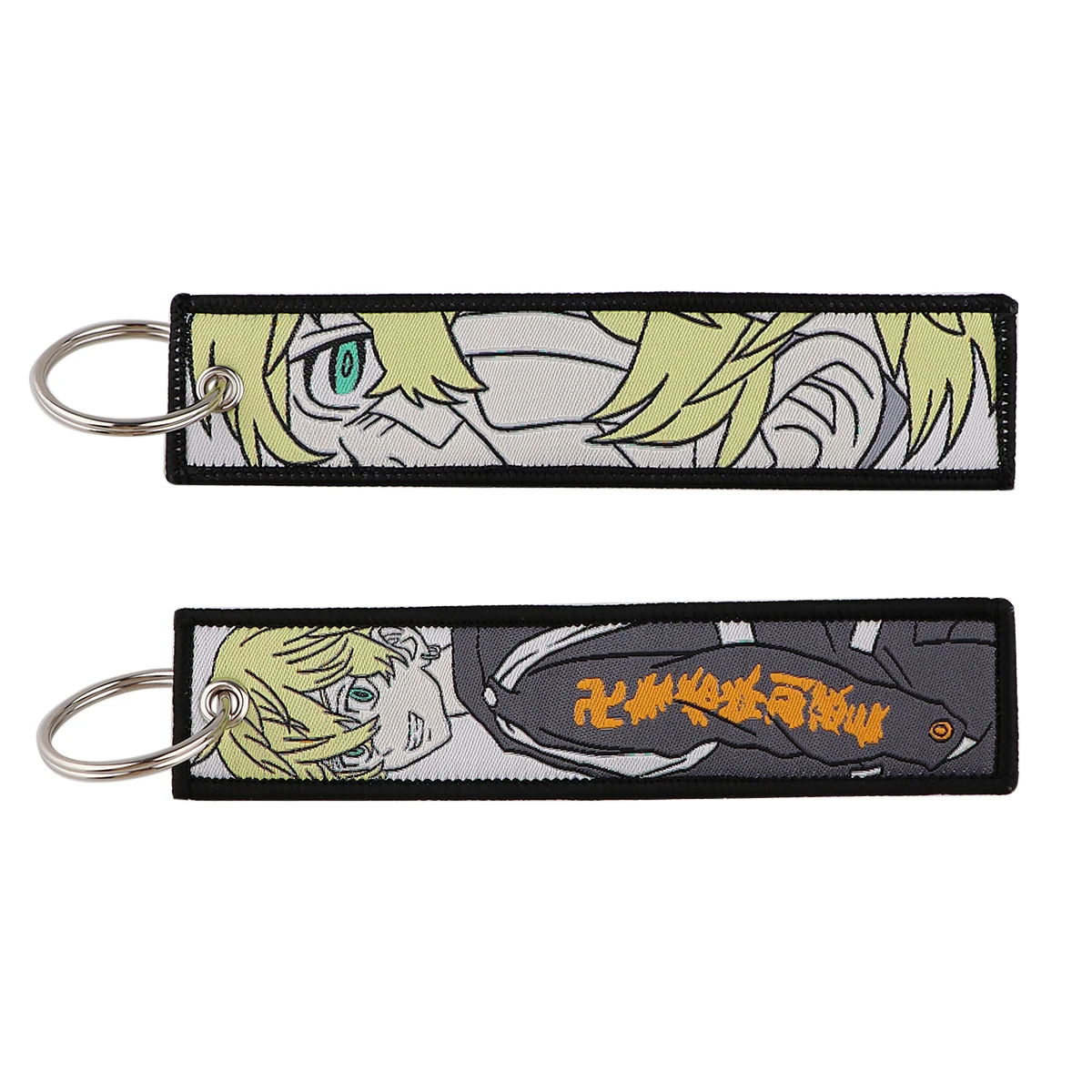1PCS Japanese Anime Embroidery Keychain for Motorcycles Cars Key Fobs Holder Key Tag Key Ring Backpack Accessories Gifts