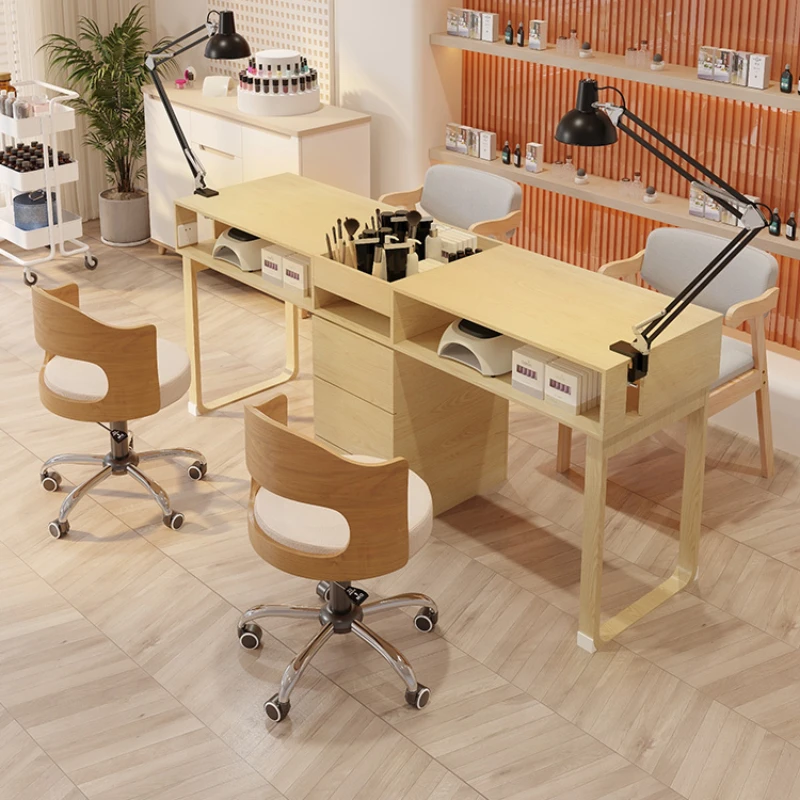 Mesas de manicura profesionales, mesa de uñas portátil, escritorio de esquina, estación de muebles de peluquería, cuchillo de belleza, tocador Nageltisch