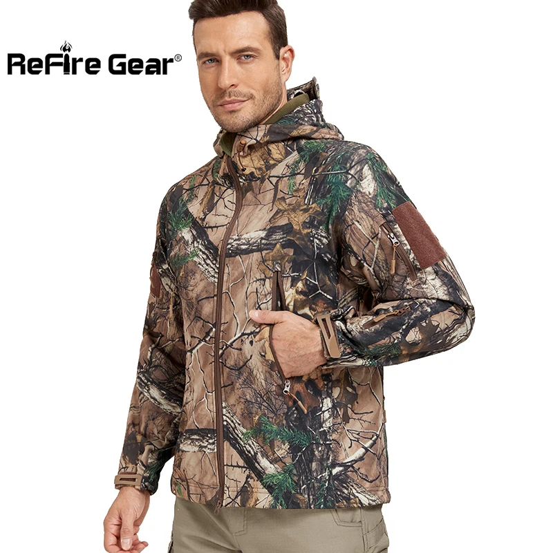 Chaqueta de caza impermeable camuflaje – Forro polar cortavientos - imagen 4