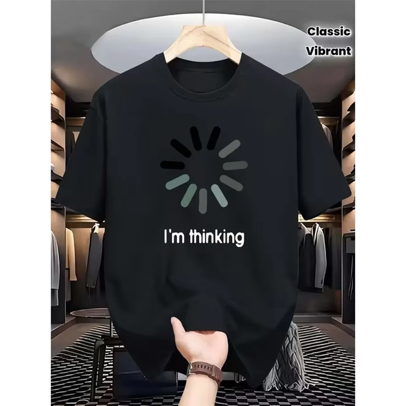 Fashion Printed Mens T Shirt Highlights Combining Calm Solid Color With Vibrant Prints Comfortable And Breathable Summer Essential