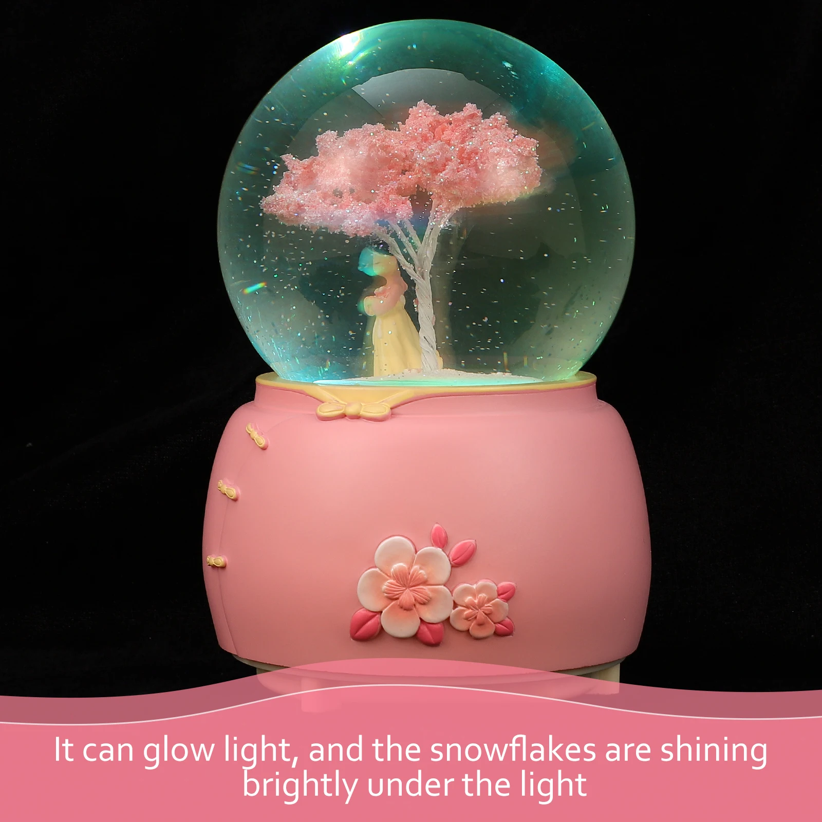 

Crystal Ball Music Box Musical Snow Globes Adorable Hanfu Girl Modeling Gift Craft Birthday Valentine Decor