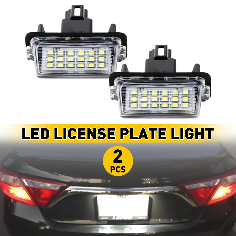 2X LED License Number Plate Light Bulb CANBUS No Error for Toyota Camry Avalon Highlander Yaris Hatchback Prius C 2019 2018 2017