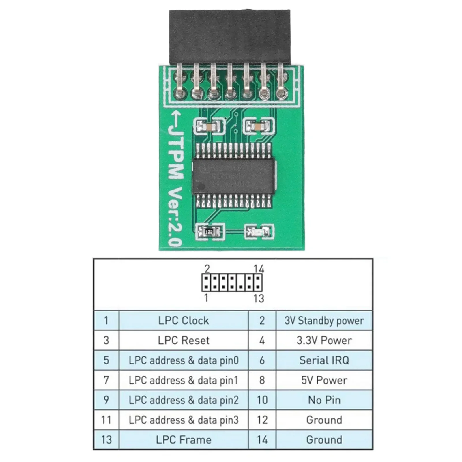 14 Pin LPC Interface TPM Module Board For MSI TPM 2.0 Module Strong Encryption for Win11 Green for MSI TPM2.0 Module TPM Module image 5