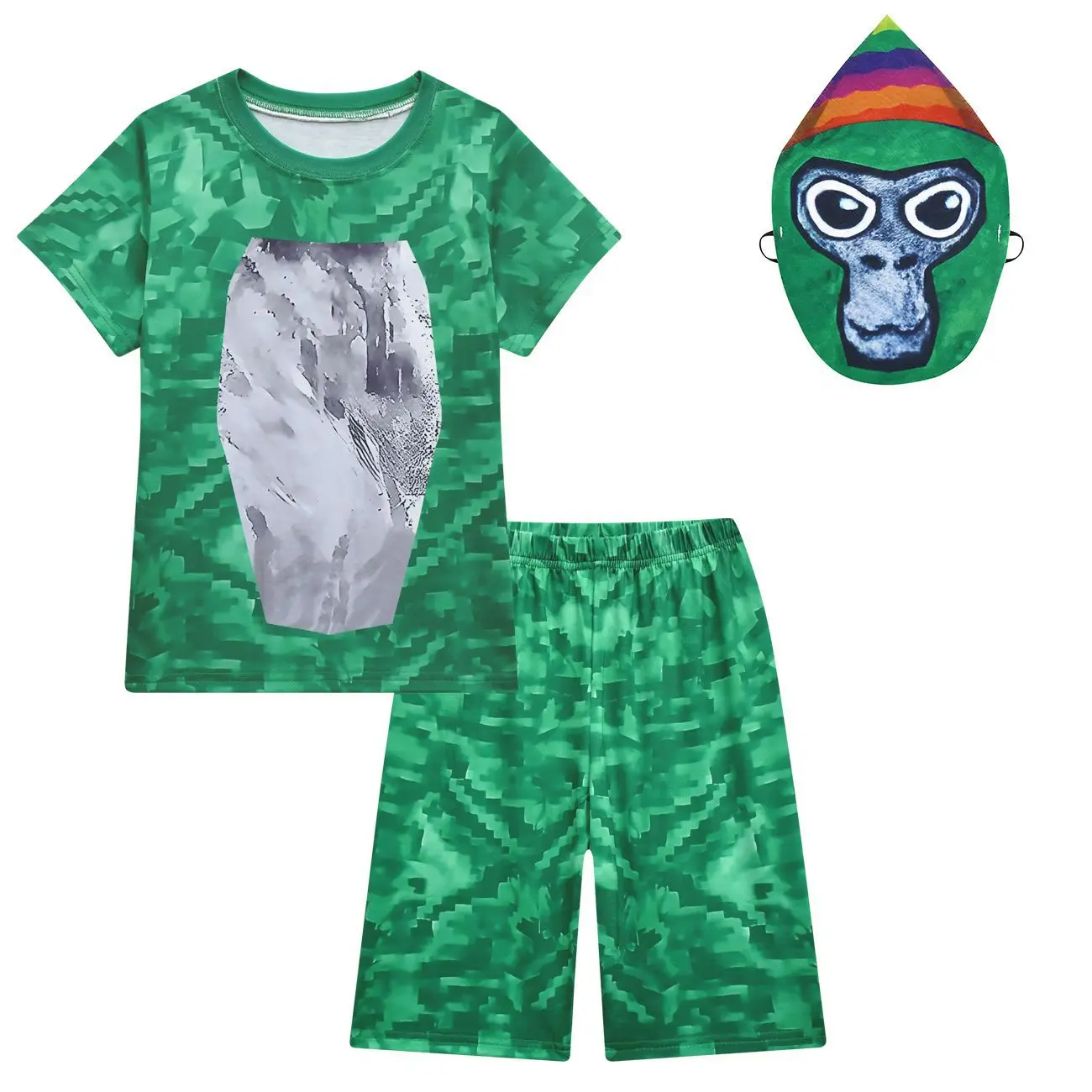 Hot Game Gorilla Tag Kids Halloween Cosplay Costume Baby Girls Short Sleeve Tshirt Shorts 2pcs Suit Teenager Boys Sportsuit Sets