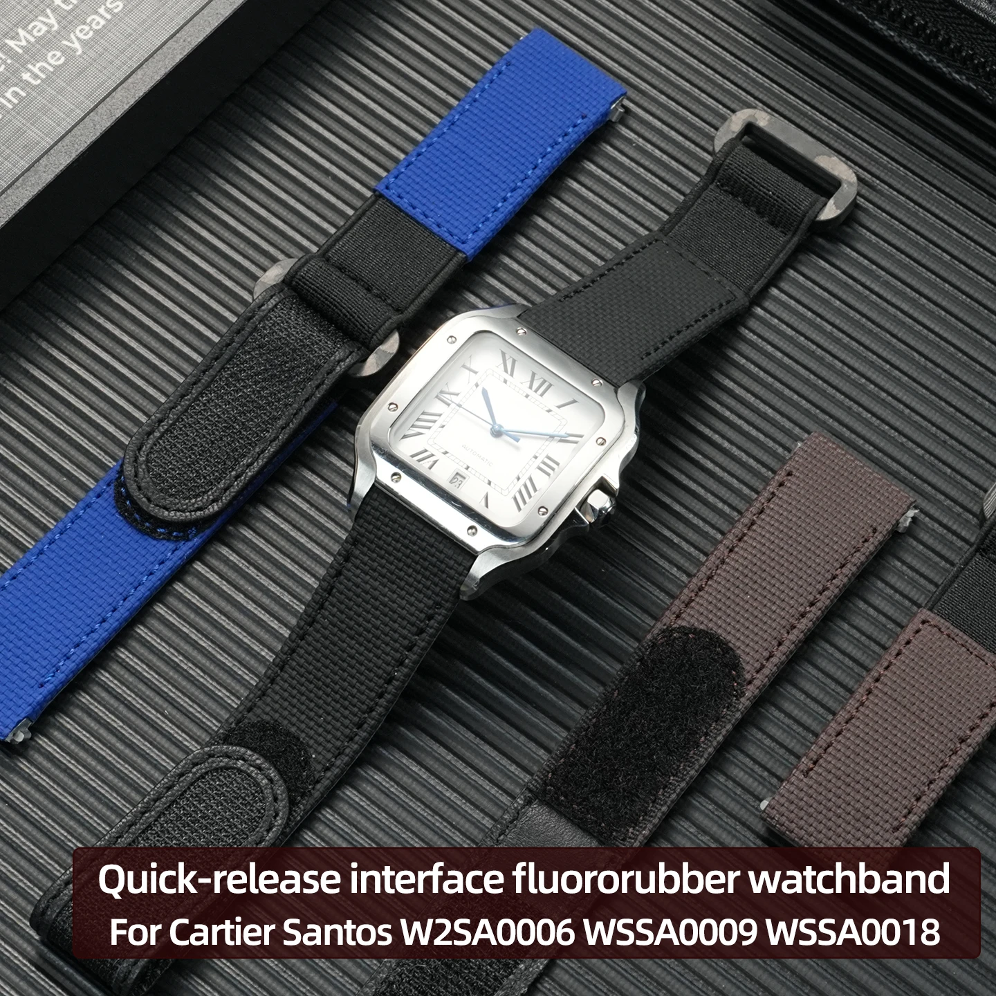 Для Cartier Santos W2SA0006 WSSA0009 WSSA0018 металлический быстросъемный интерфейс фторкаучуковый ремешок для часов 21 мм настраиваемый цвет