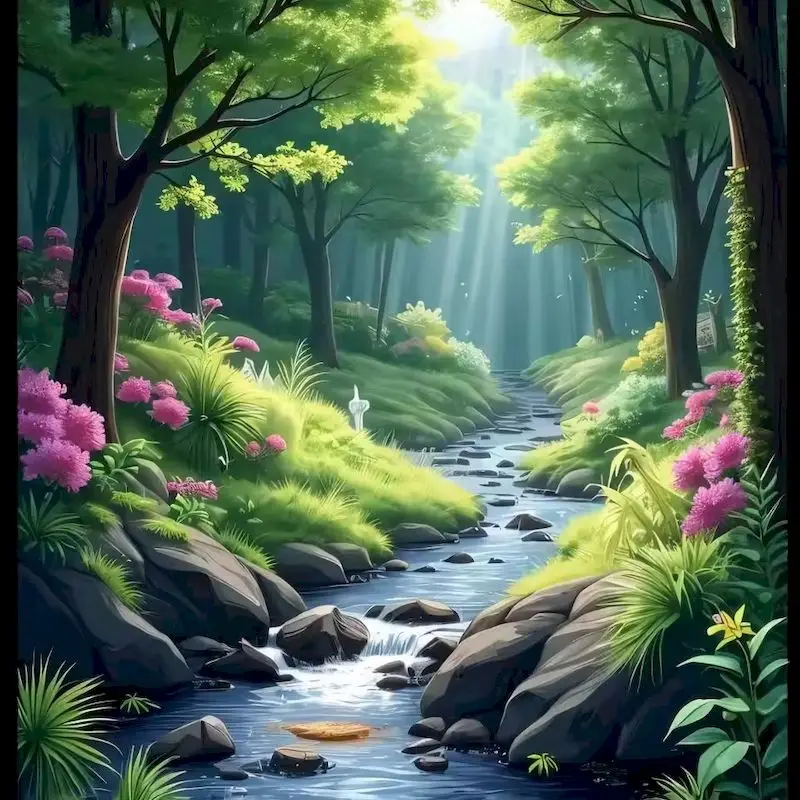 

PhotoCustom Diamond Embroidery Complete Kit Forest Landscape Diamond Painting 5d Full New Mosaic Cross Stitch Wall Art